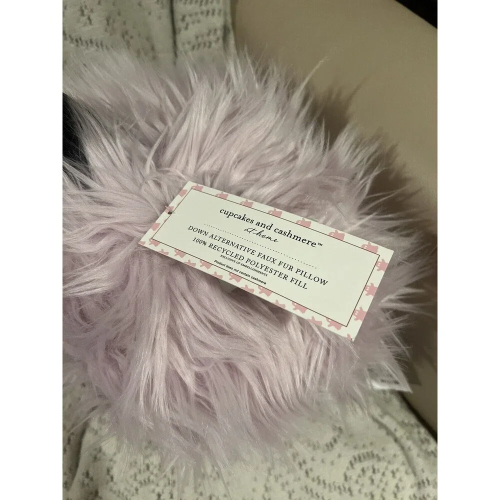 Cupcakes and Cashmere Halloween Pillow Fuzzy Pink Jack o Lantern 14 Inches NEW